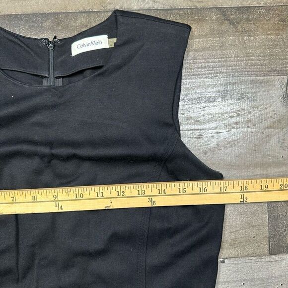 Calvin Klein Women’s Size 4 Sheath Dress Black Sleeveless with Slit Knee Length - Picture 10 of 10